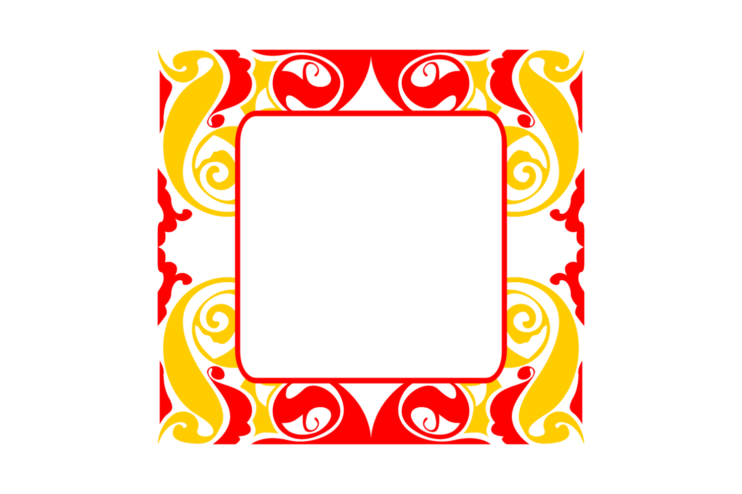 Red and yellow Ornament Border Design png