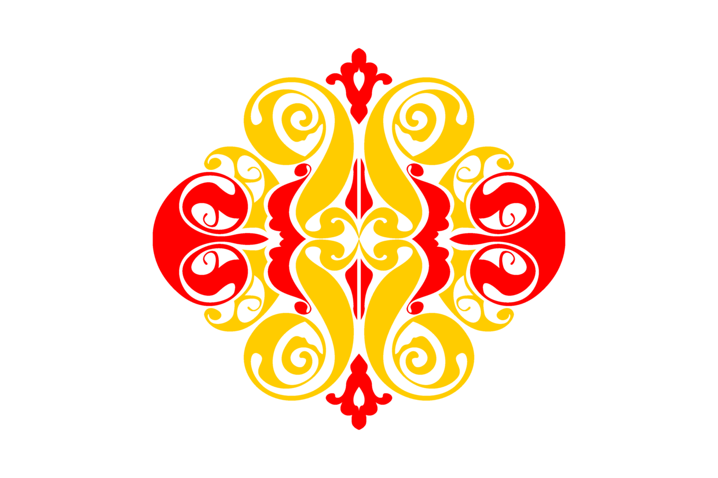 Red and yellow Ornament Border Design png