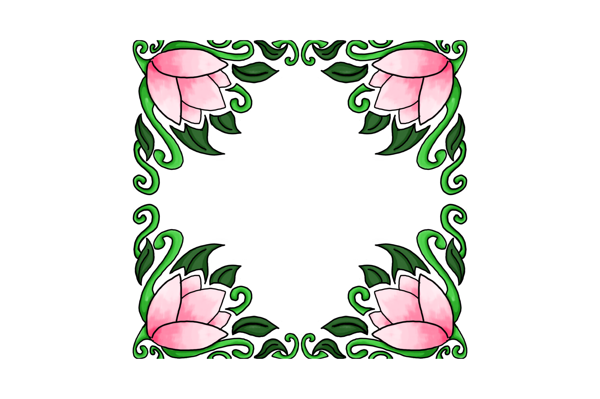 Ornament Border Design With Flora And