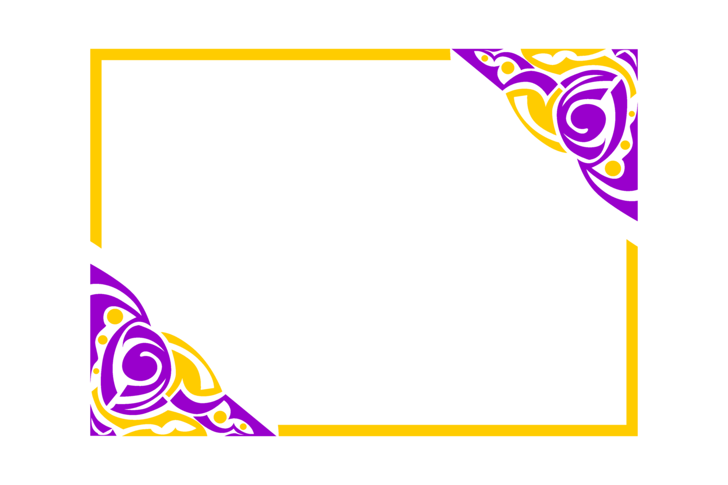 design de borda de ornamento amarelo e roxo png