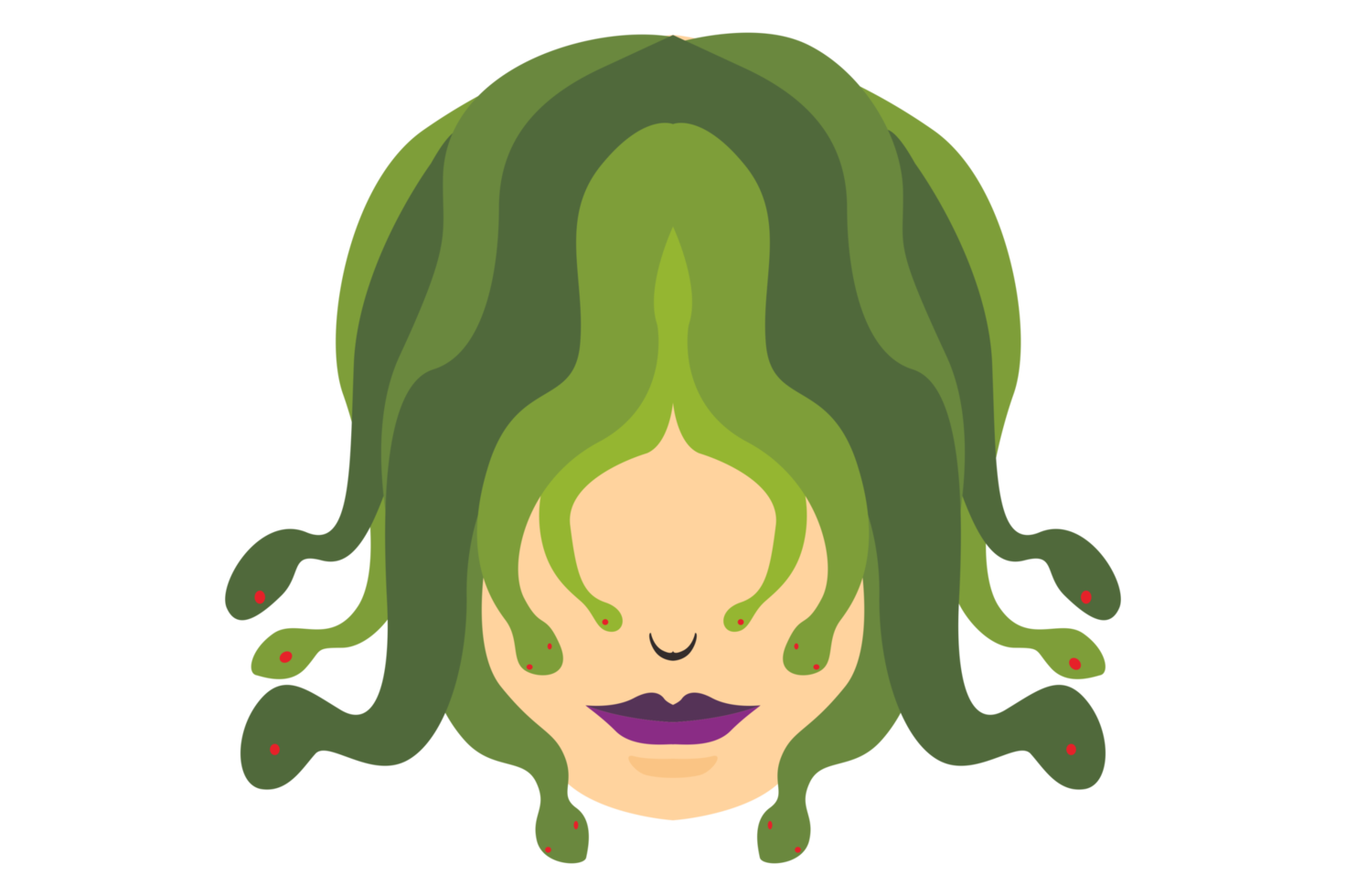 Halloween Monster cartoon character head -medusa png