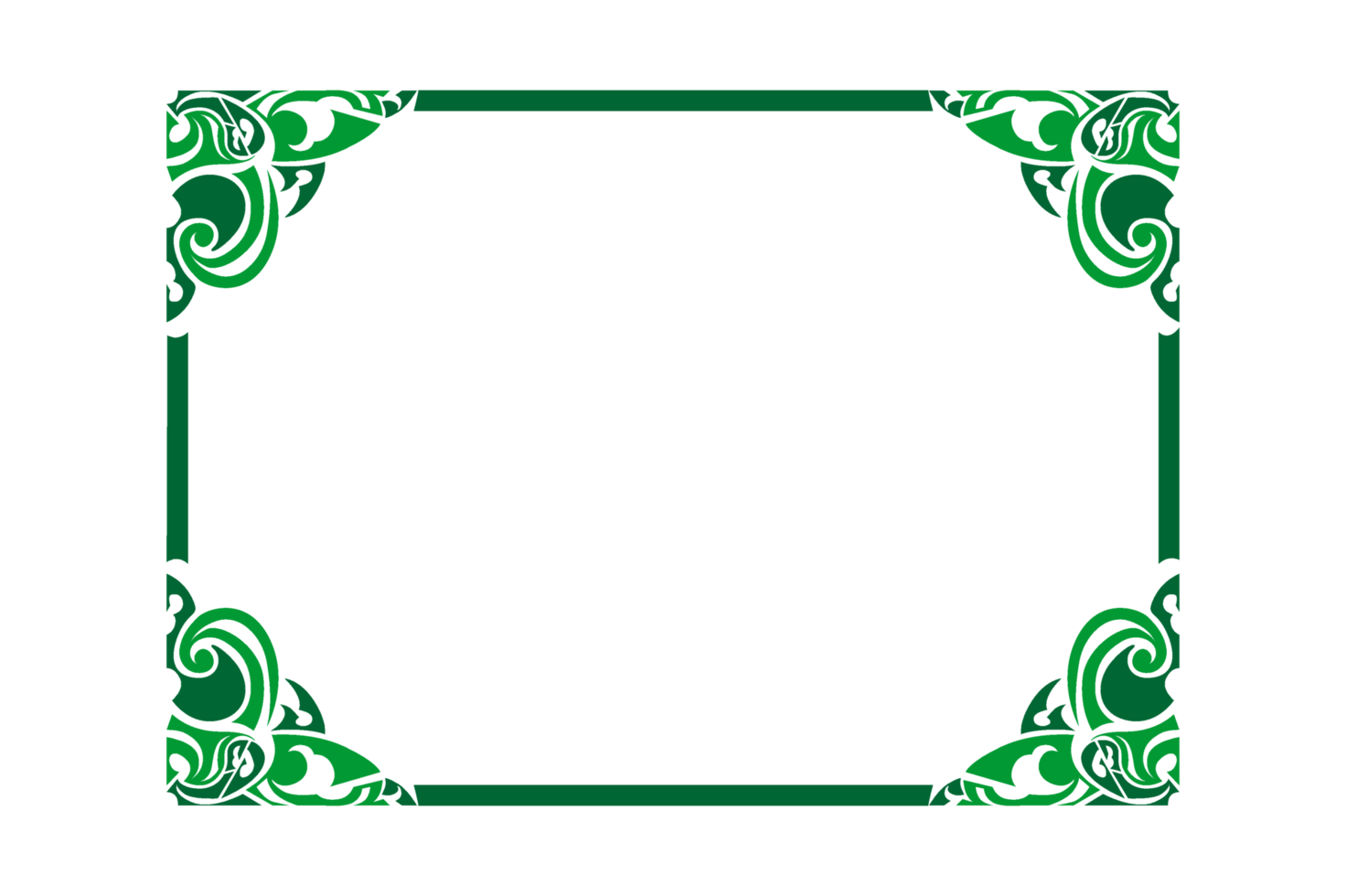 design de borda de ornamento verde png
