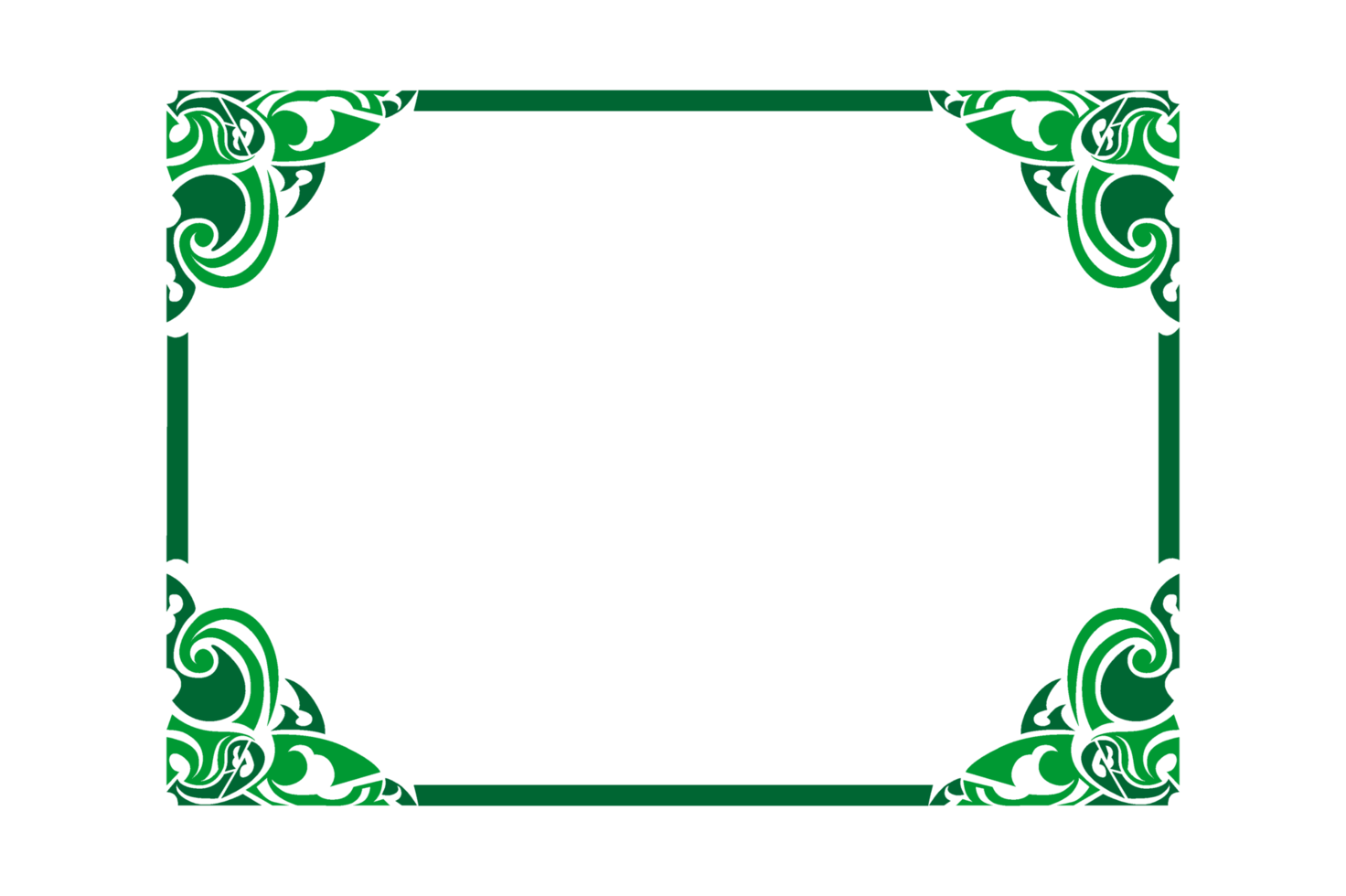 Green Ornament Border Design png