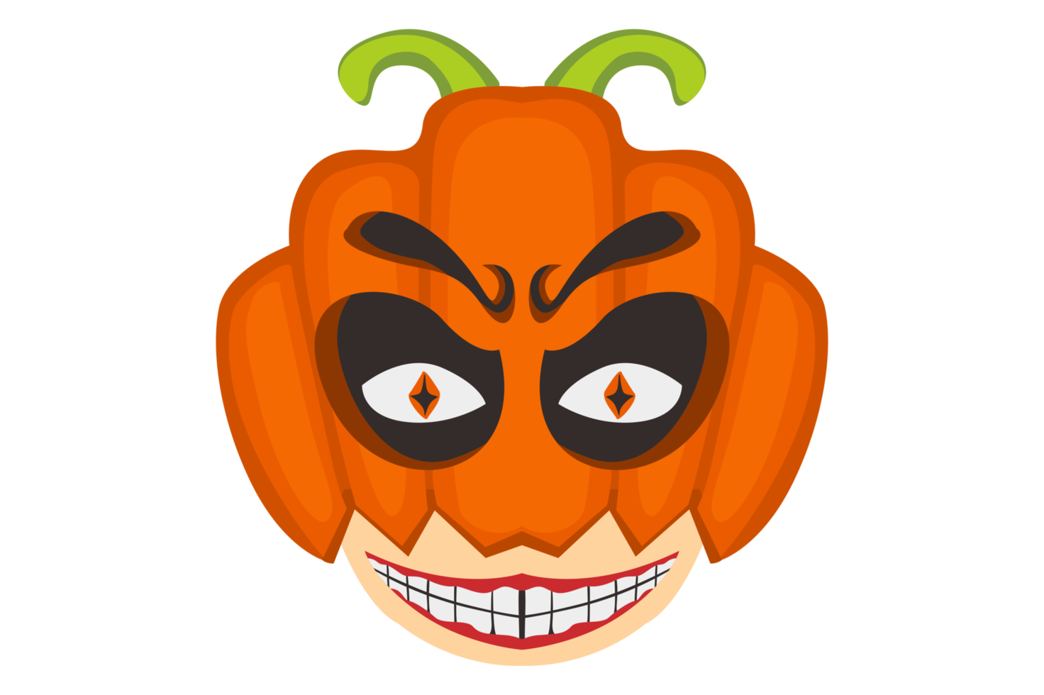 Halloween Monster cartoon character head - serial killer pumpkin mask png