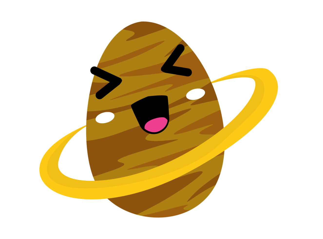 schattig Saturnus planeet tekenfilm karakter png