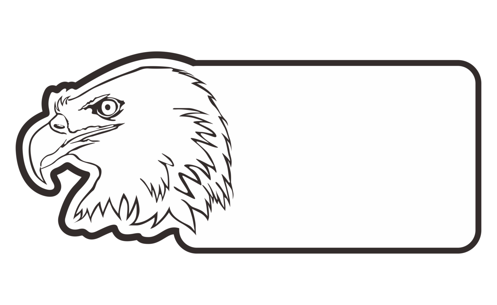 room signboard with eagle line art theme png