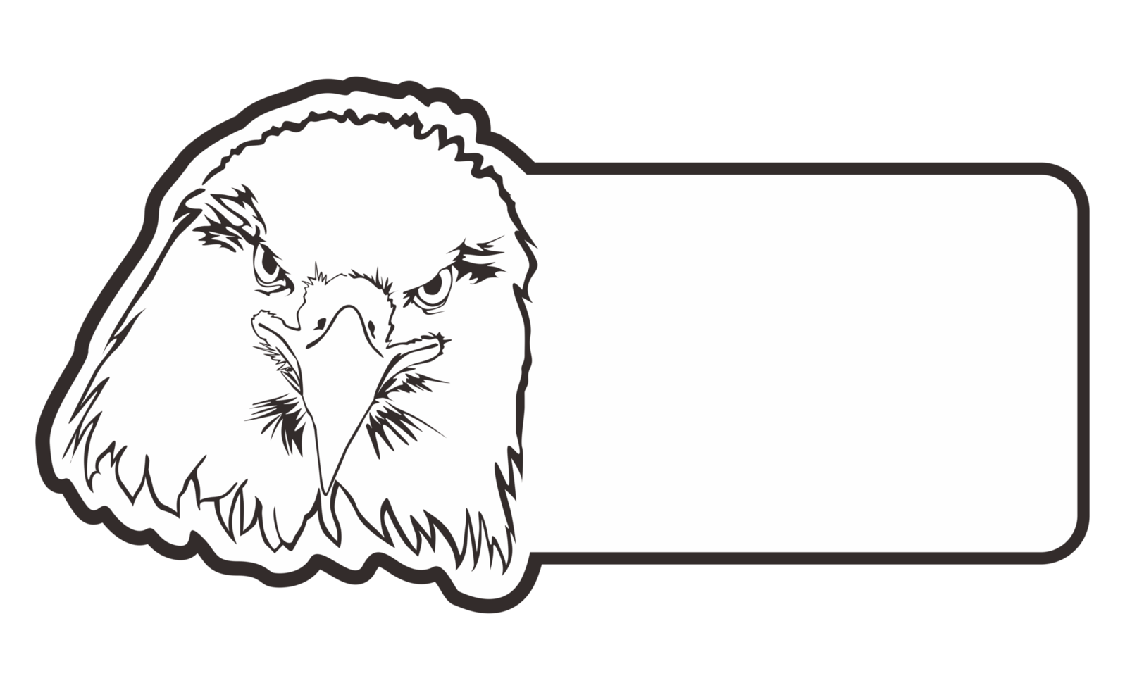 room signboard with eagle line art theme png