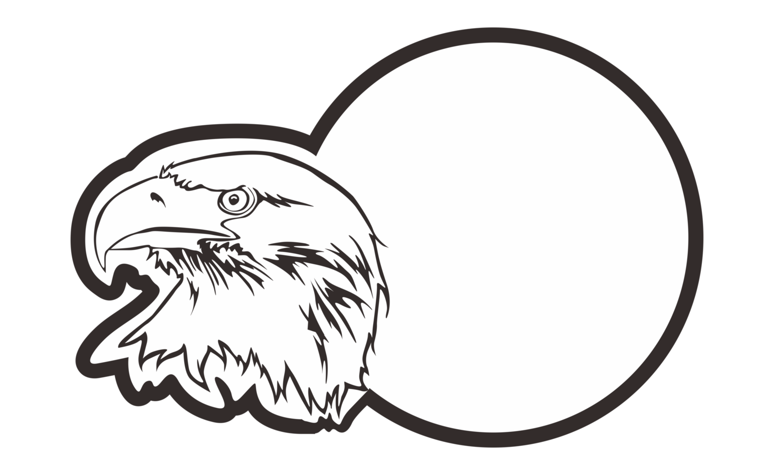 room signboard with eagle line art theme png