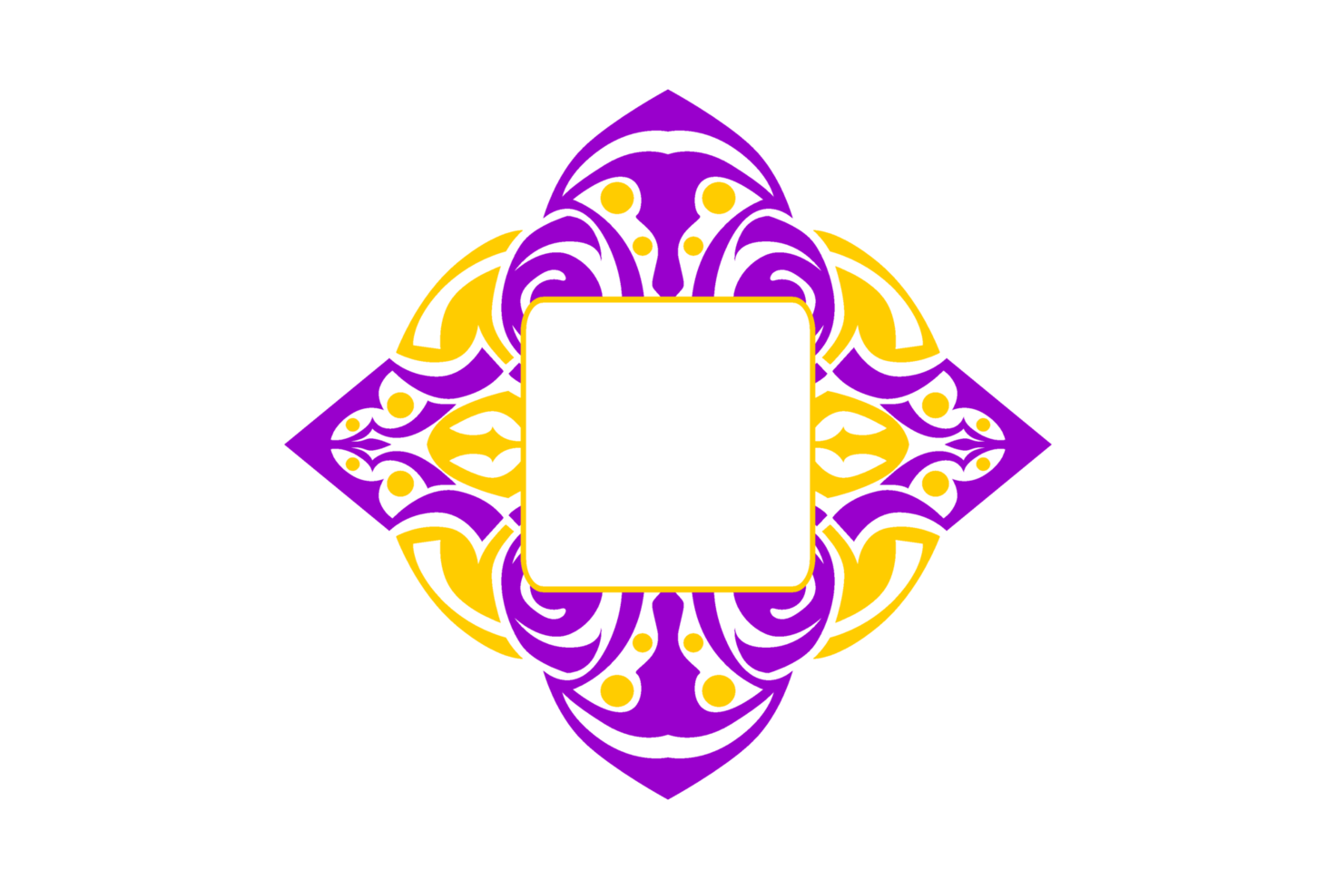 Yellow and Purple Ornament Border Design png