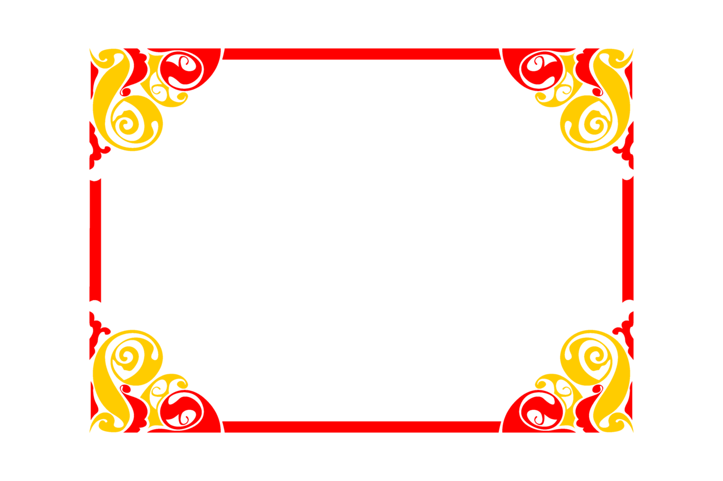 Red and yellow Ornament Border Design png