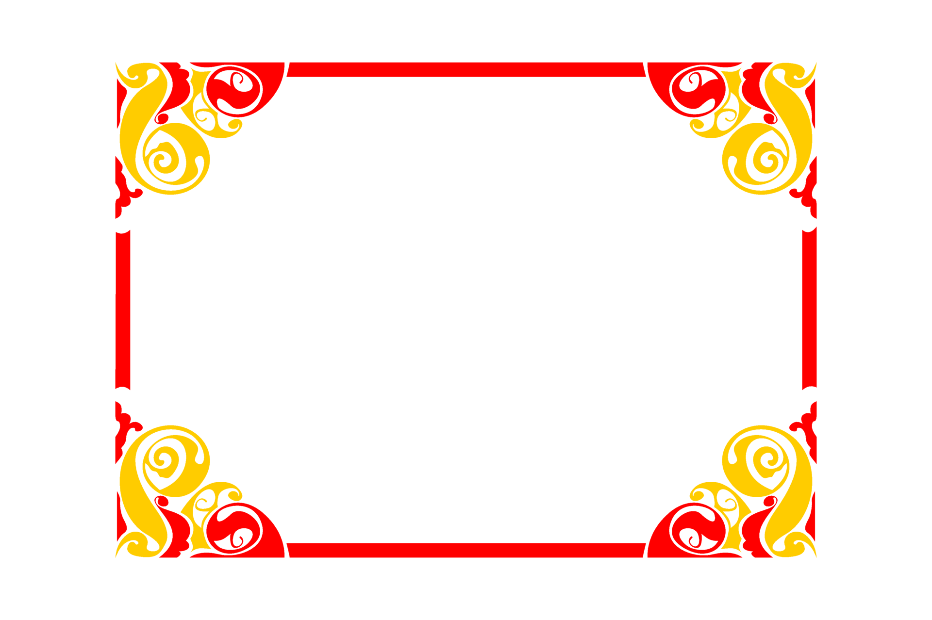 Red and yellow ornament border design 13078450 png