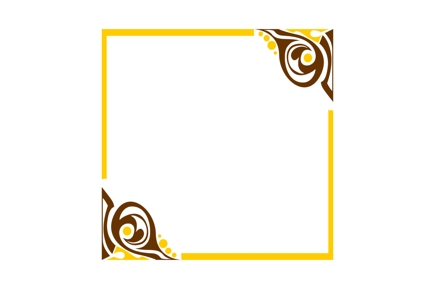 design de borda de ornamento amarelo e marrom png