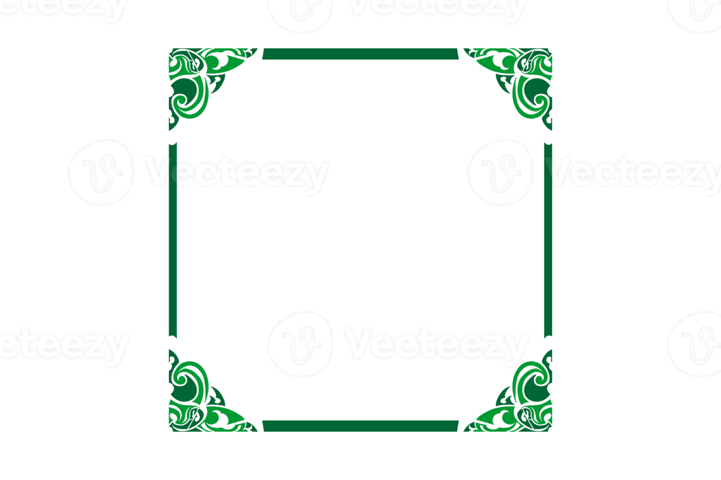 conception de bordure d'ornement vert png