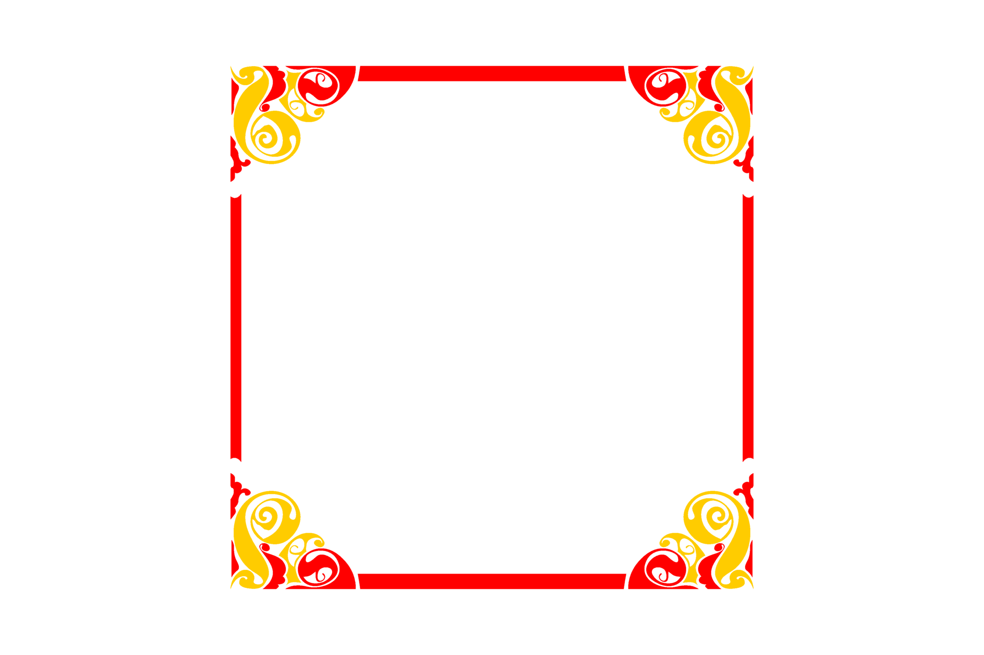 Red and yellow ornament border design 13078467 png