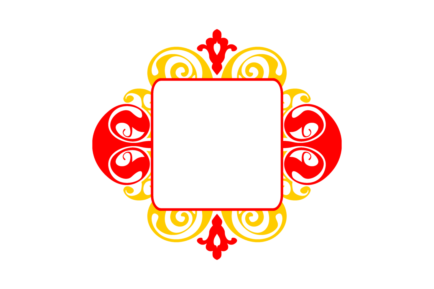 rosso e giallo ornamento confine design png