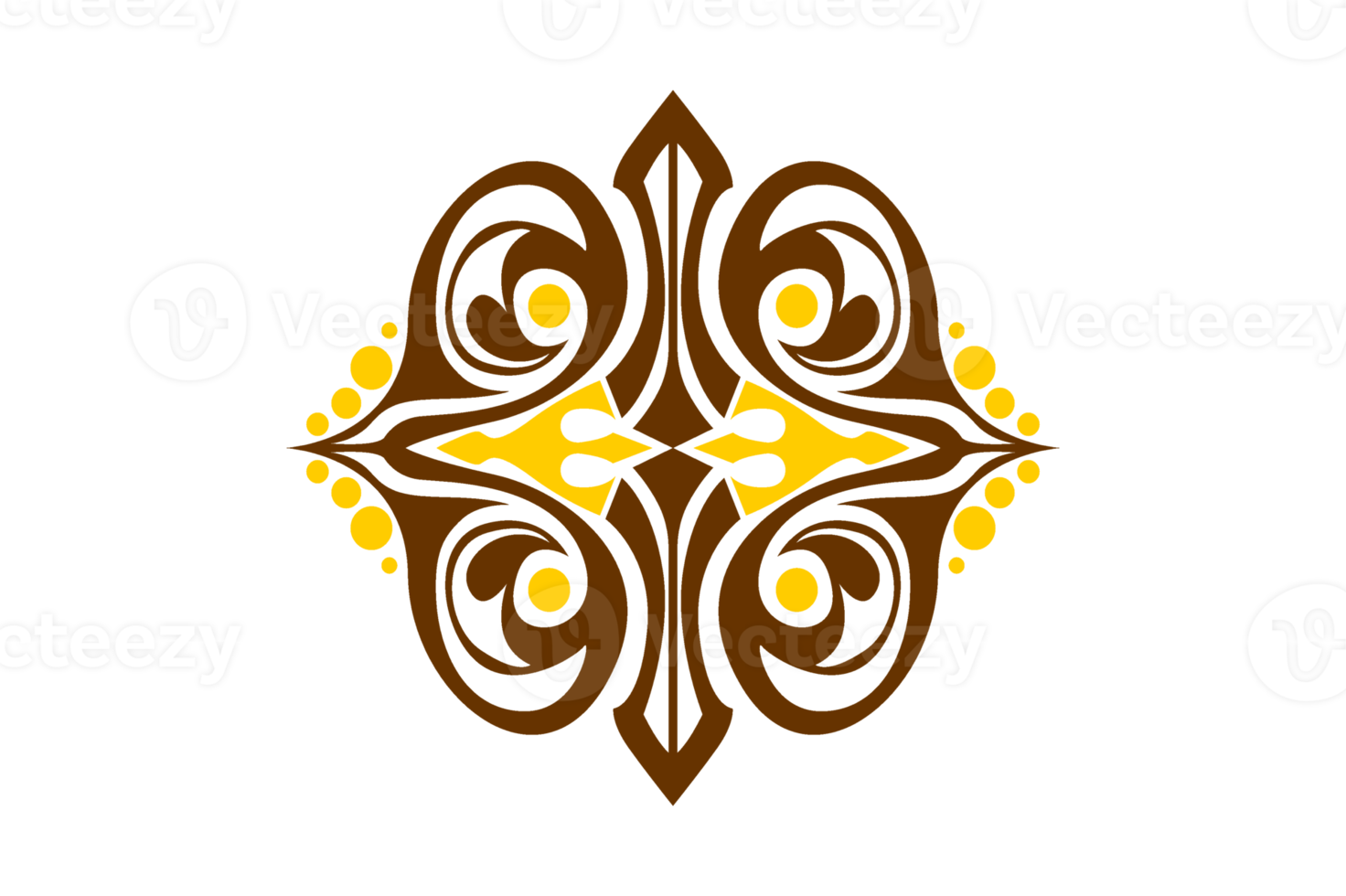 conception de bordure d'ornement jaune et marron png