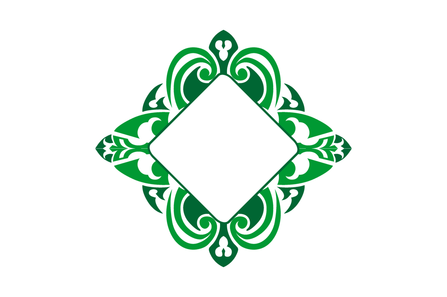 Green Ornament Border Design png