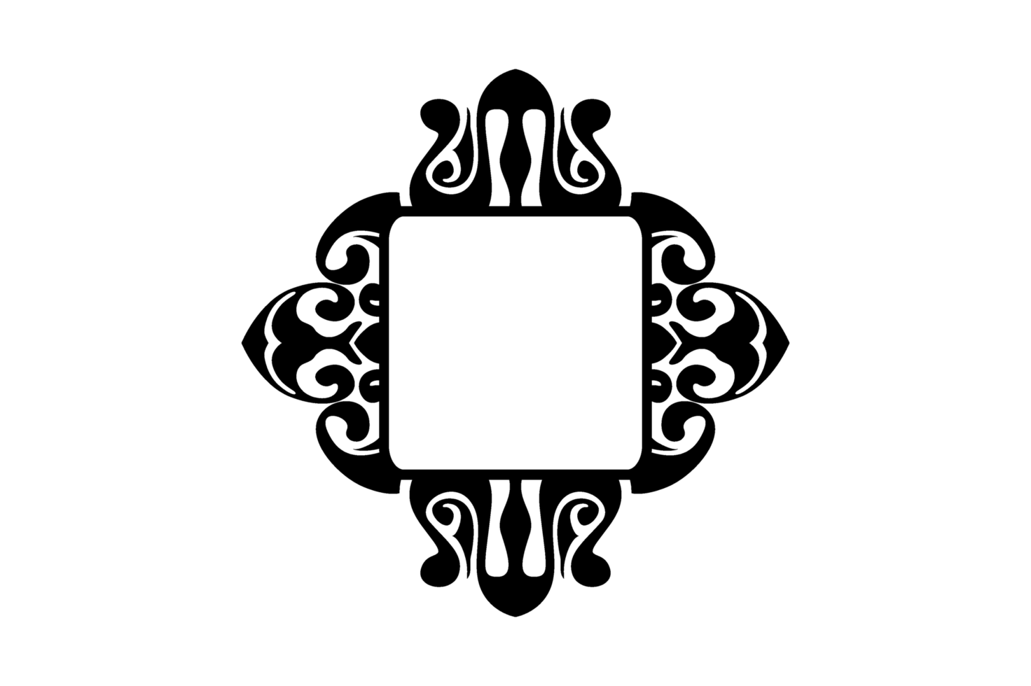 black ornament Border design png