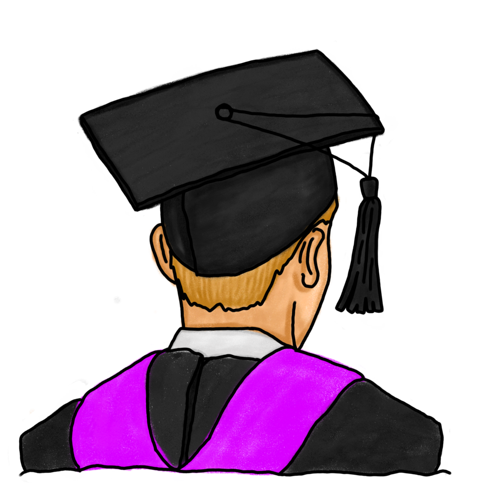 male graduate illustration png