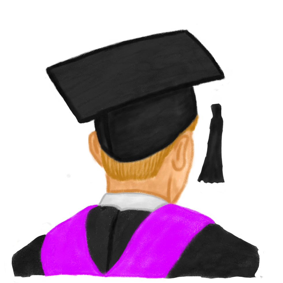 male graduate illustration png