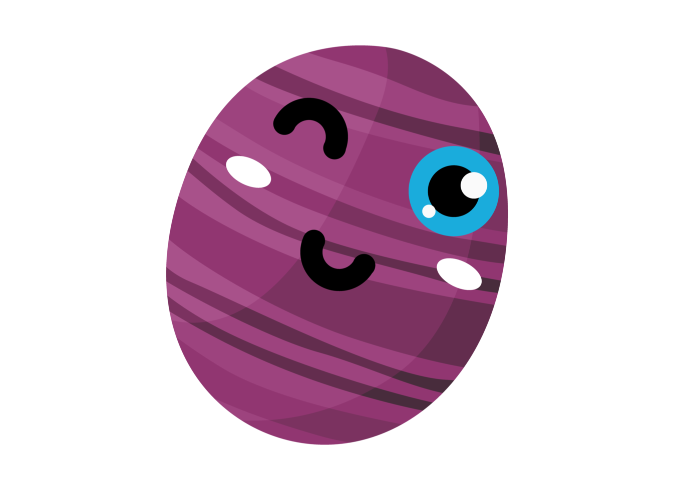 Cute purple Planet cartoon character png