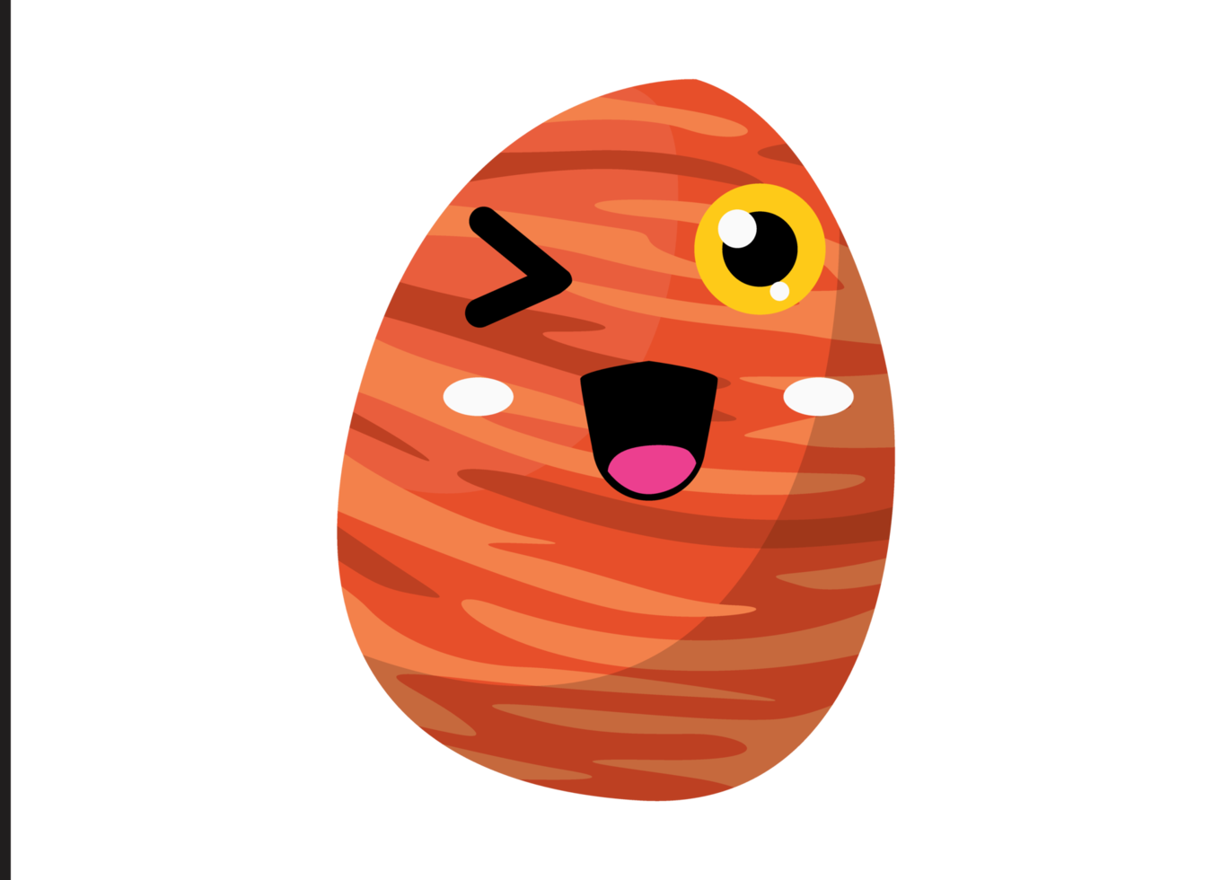 Cute orange Planet cartoon character png