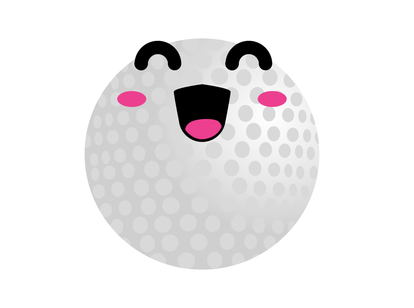 cute ball cartoon character - golf ball png