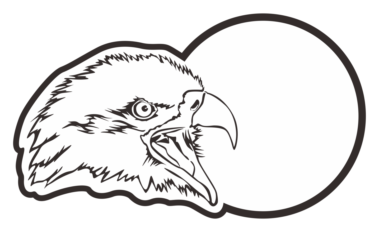 room signboard with eagle line art theme png