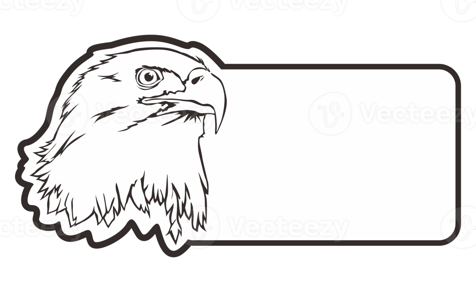 room signboard with eagle line art theme png