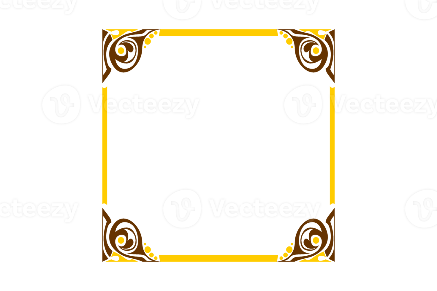 conception de bordure d'ornement jaune et marron png