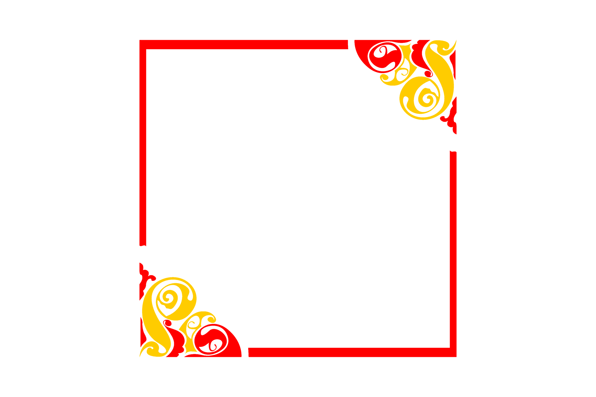 Red and yellow ornament border design 13078543 png