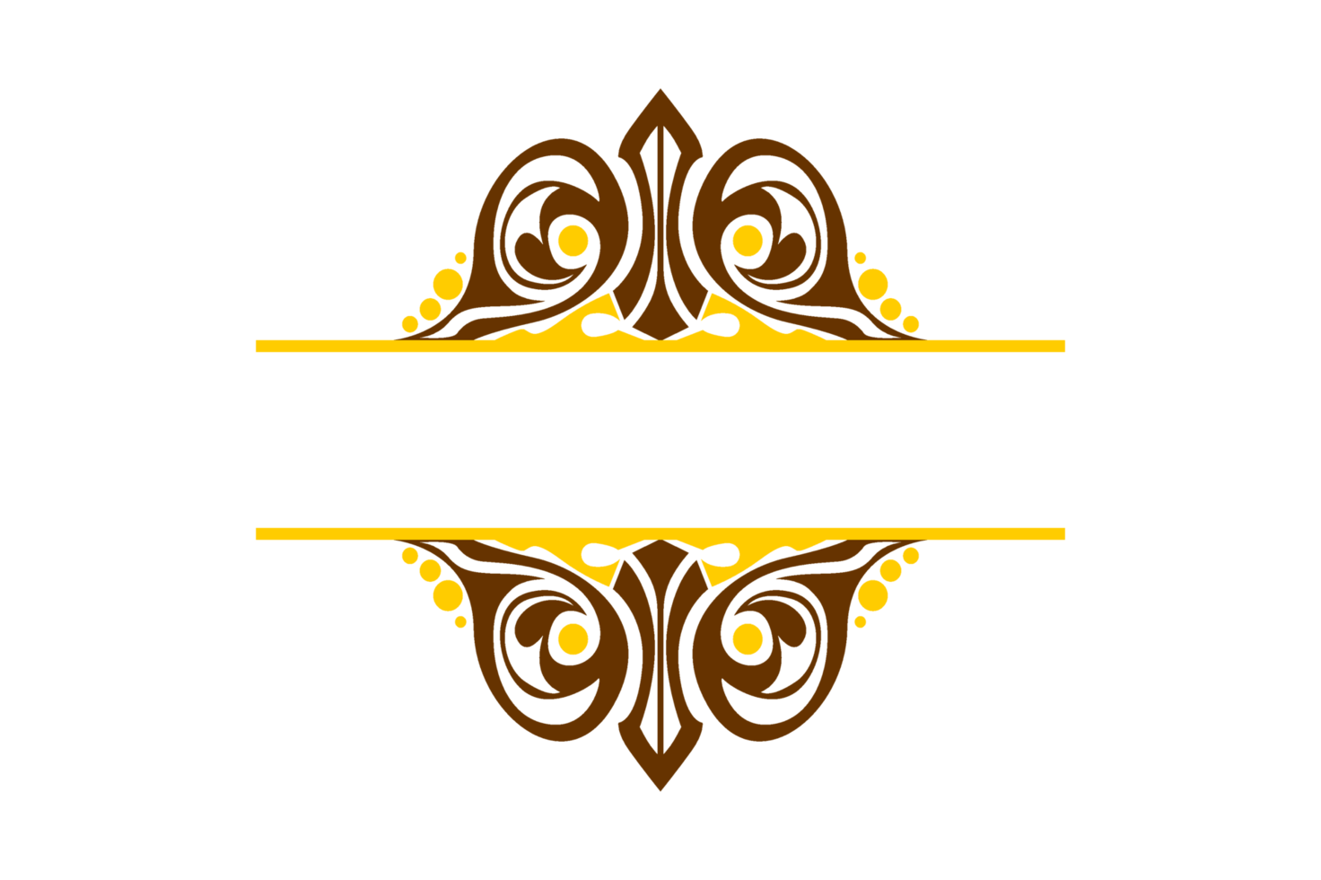 conception de bordure d'ornement jaune et marron png