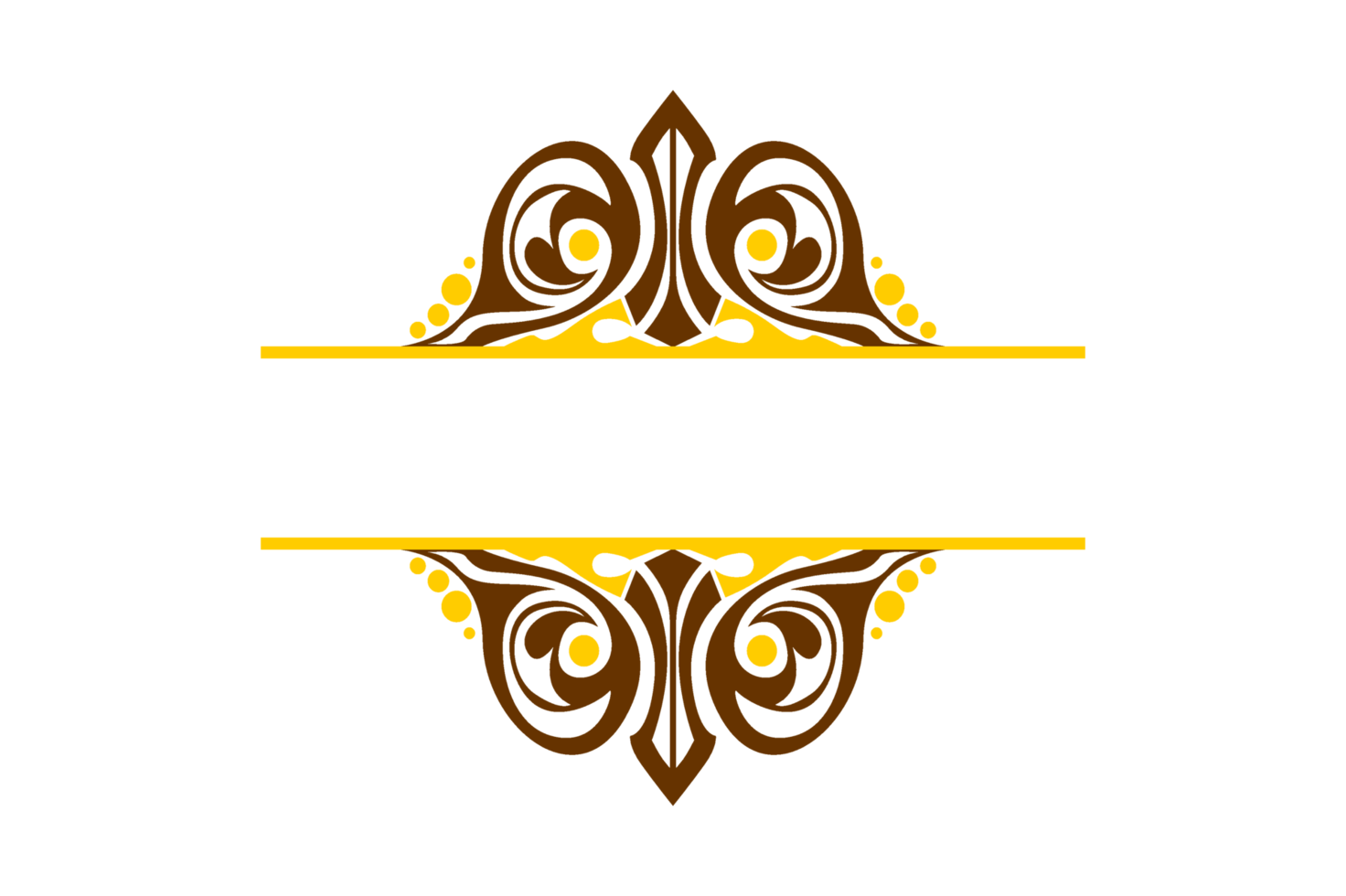 design de borda de ornamento amarelo e marrom png