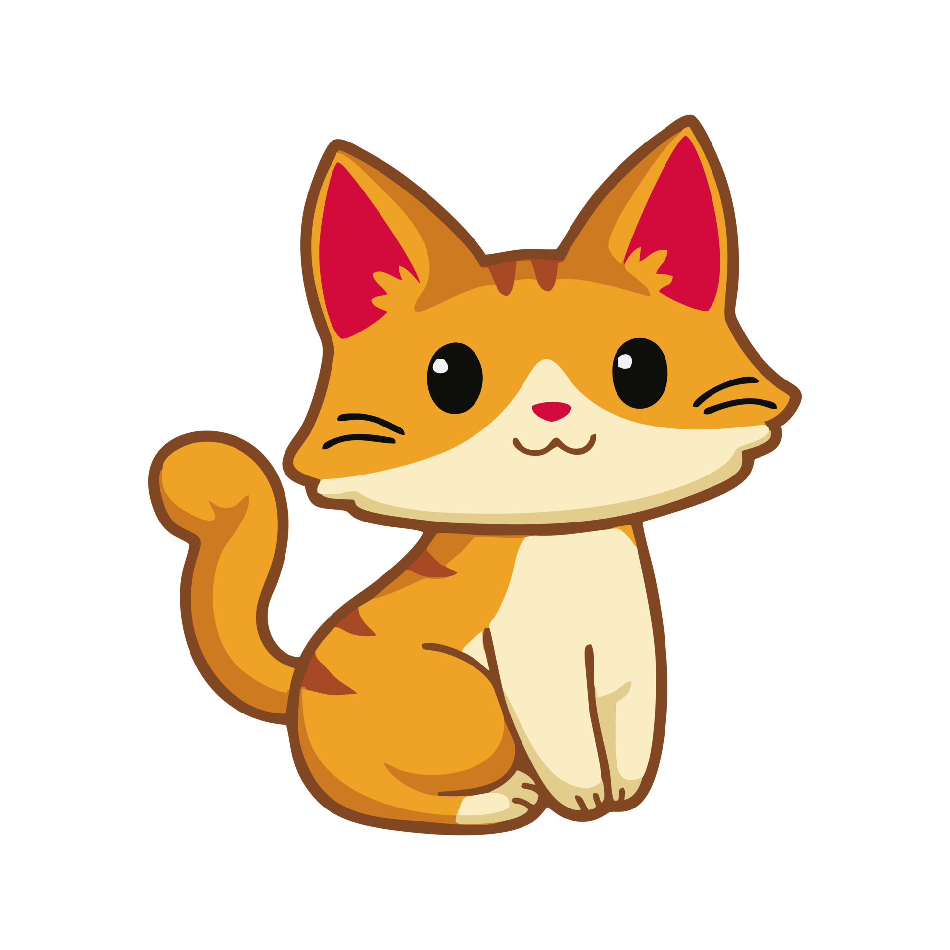 Free Illustration of cute colored cat. Cartoon cat image in png format.  Suitable for children's book design elements. Introduction of cats to  children. Books or posters about animal 13078569 PNG with Transparent
