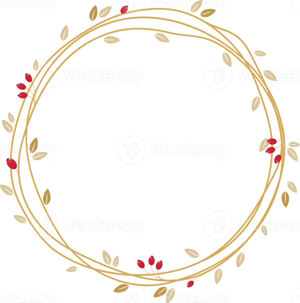 minimal golden dandelion wreath frame collection for christmas valentines or wedding png