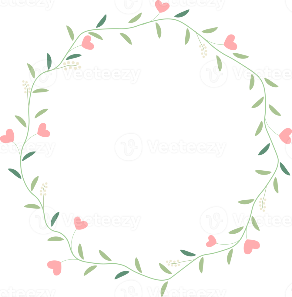 minimal valentines wreath in pastel color png