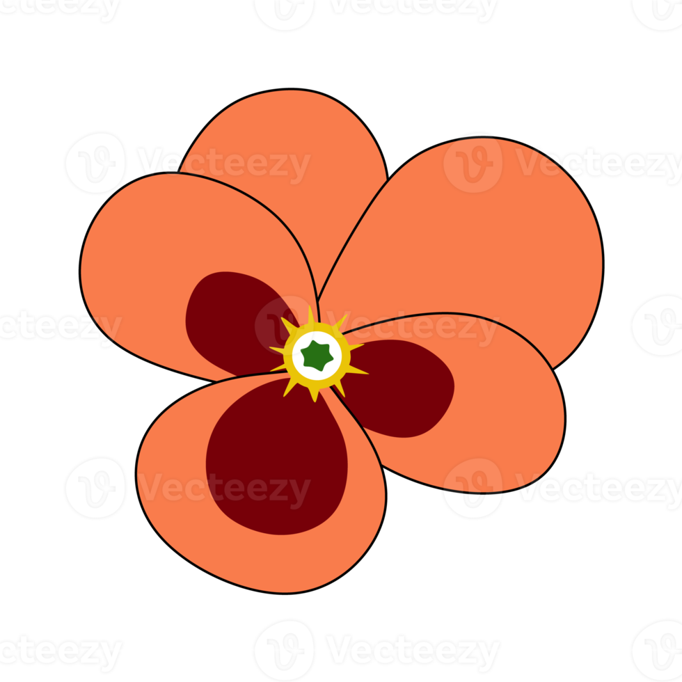 fleur de pensée évasée png