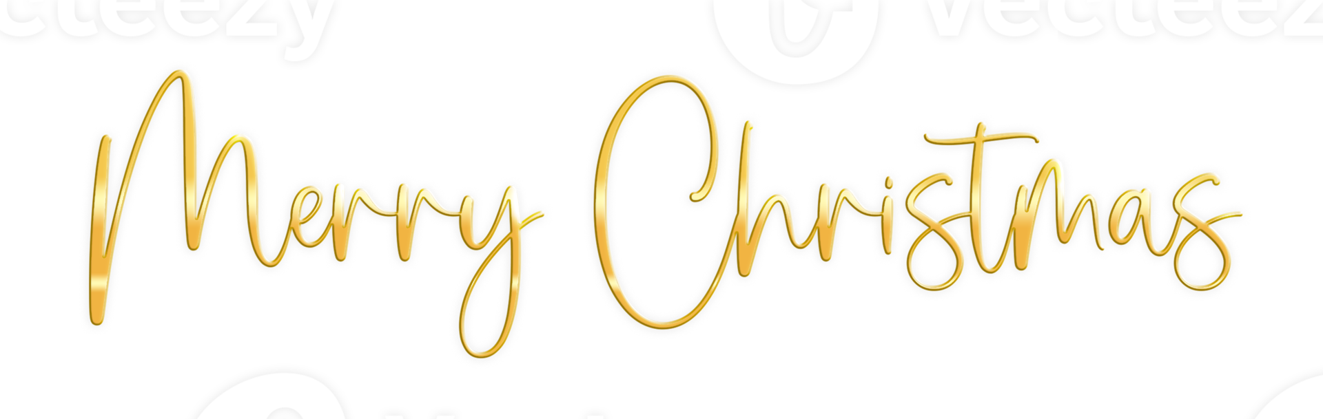 Golden Text Merry Christmas cut out png