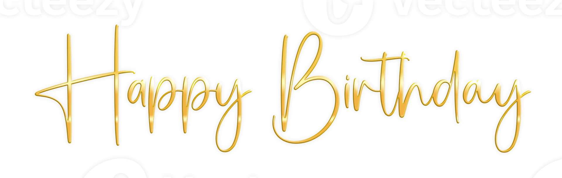 Golden Text Lettering Happy Birthday cut out png