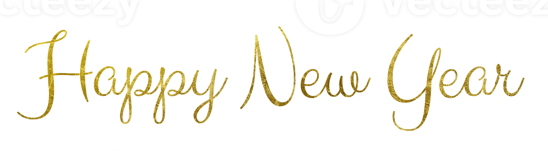 Golden Text Happy New Year cut out png