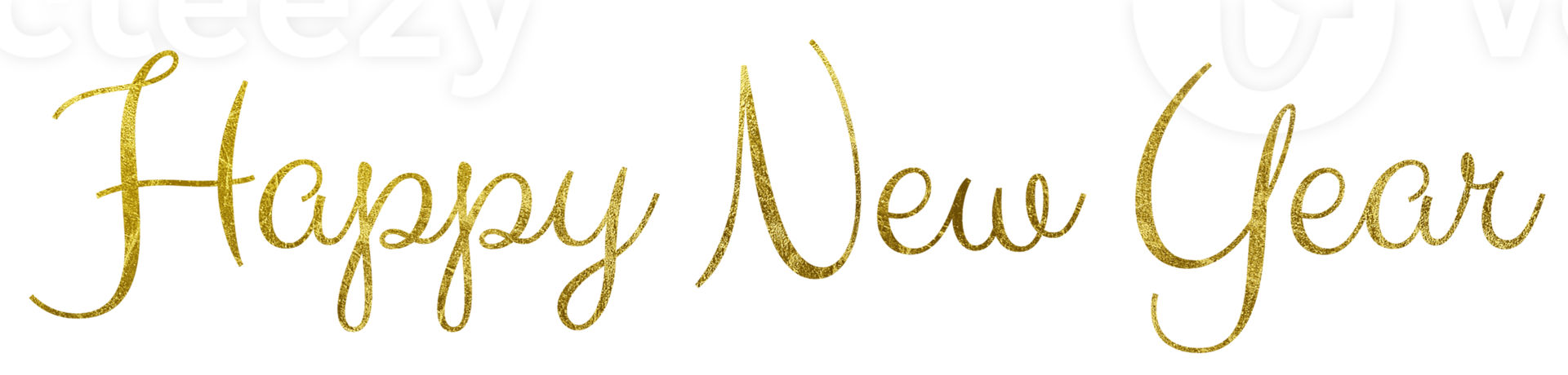 Golden Text Happy New Year cut out png
