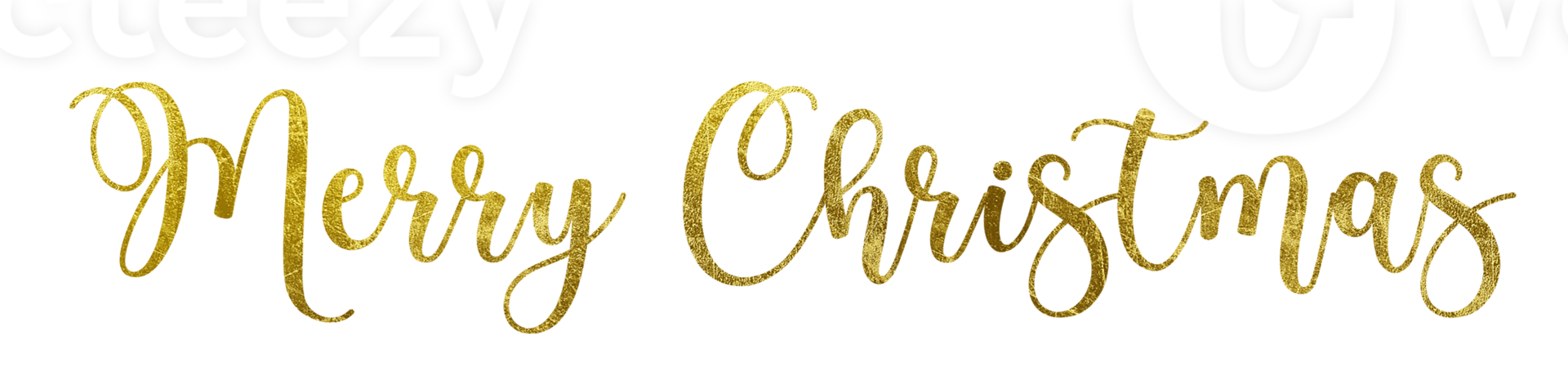 Golden Text Merry Christmas cut out png