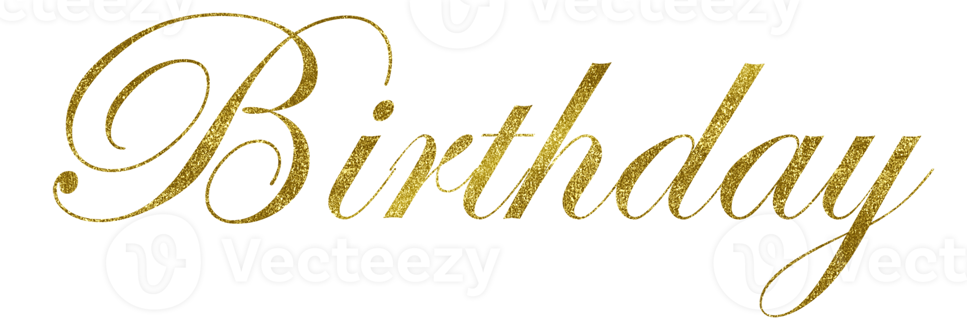 Golden Text Lettering Birthday cut out png