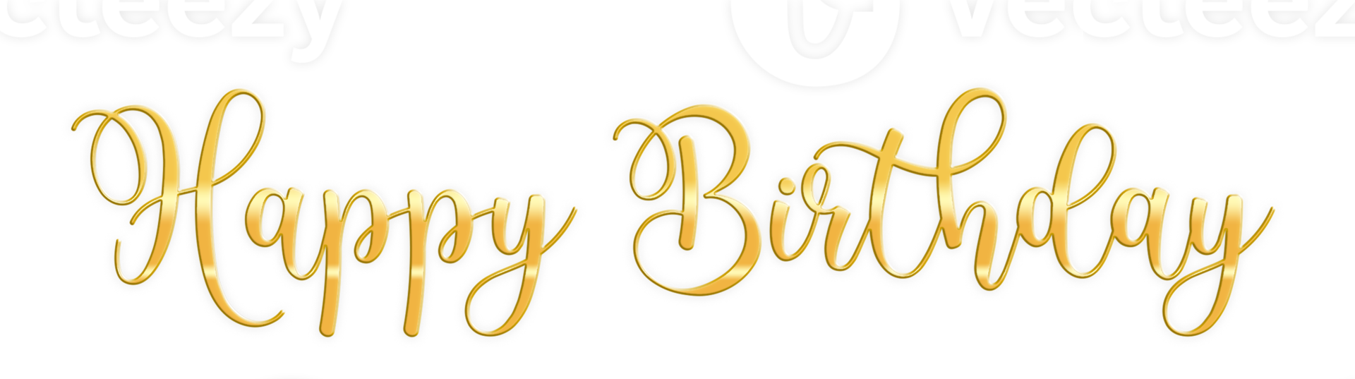 Golden Text Lettering Happy Birthday cut out png