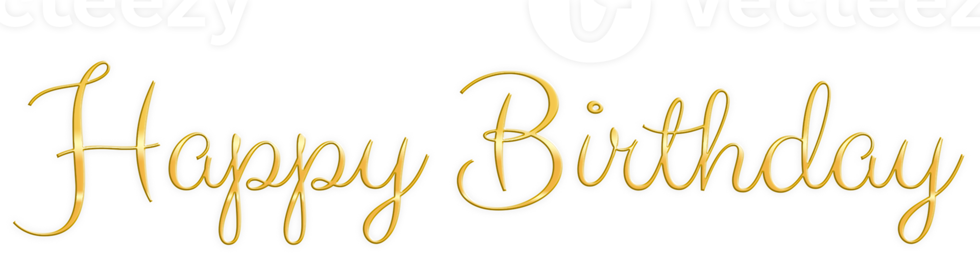 Golden Text Lettering Happy Birthday cut out png