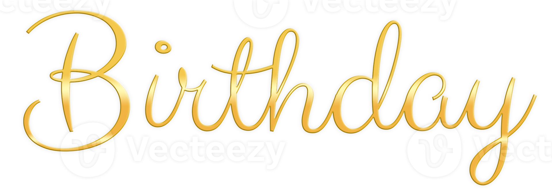 Golden Text Lettering Birthday cut out png