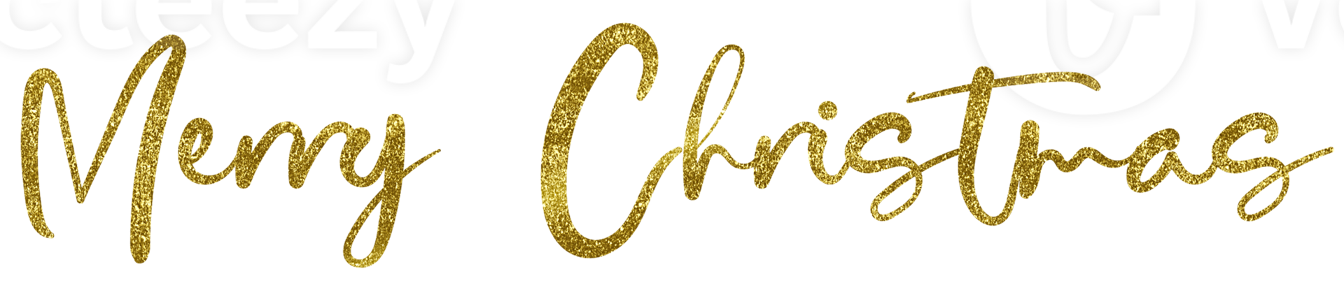 Golden Text Merry Christmas cut out png