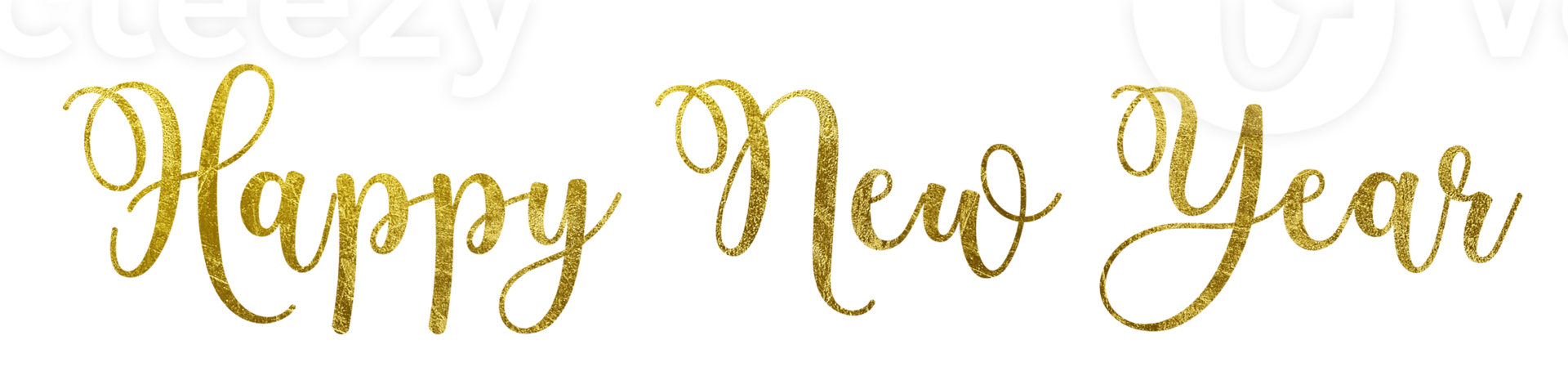 texto dourado feliz ano novo recortado png