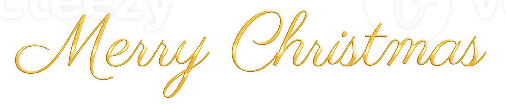 Golden Text Merry Christmas cut out png