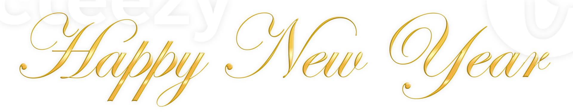 Golden Text Happy New Year cut out png